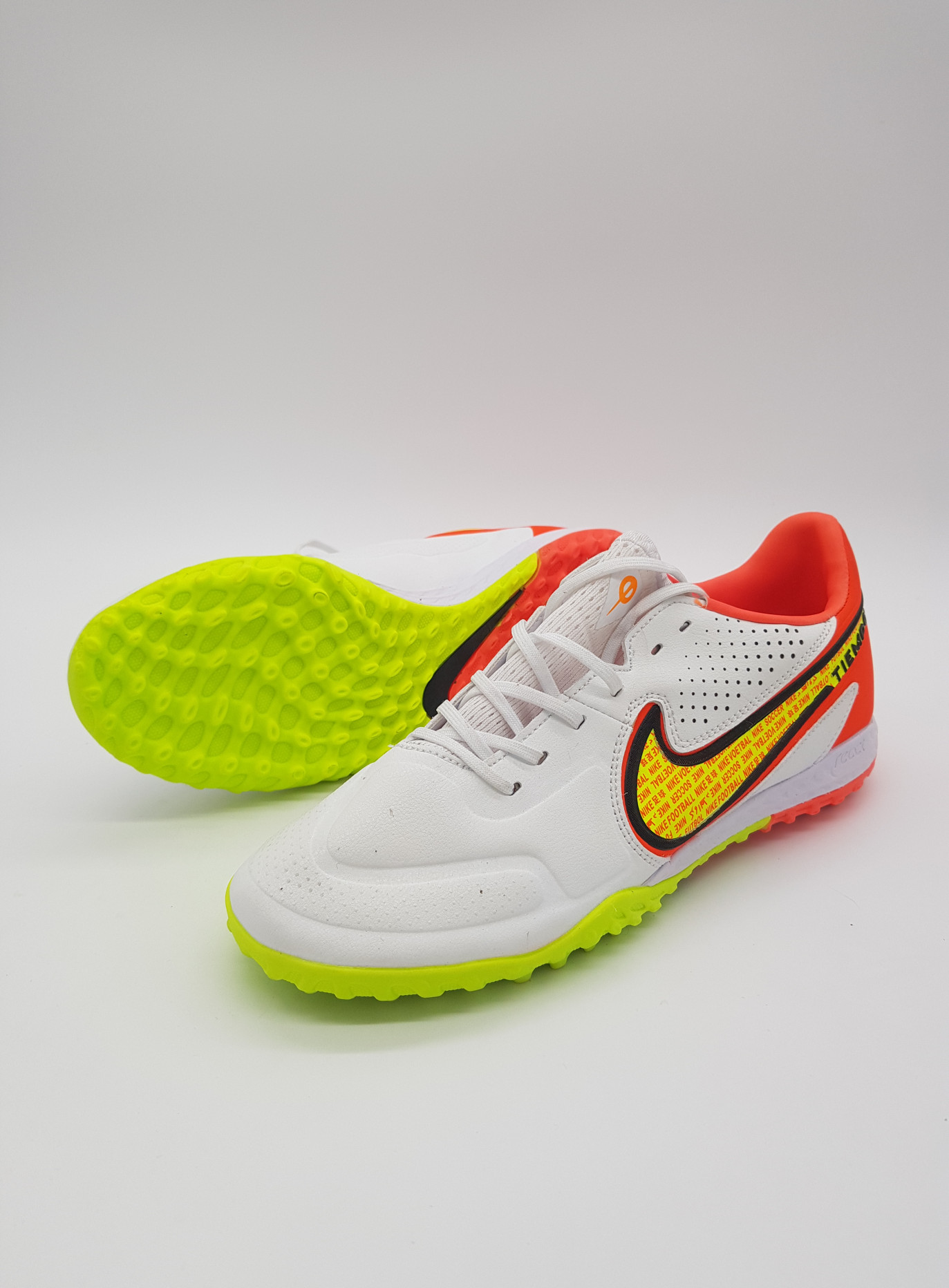 Giày Đá Bóng Sân Cỏ Nhân Tạo NIKE TIEMPO 9 PRO TF - TRẮNG/CAM - Replica